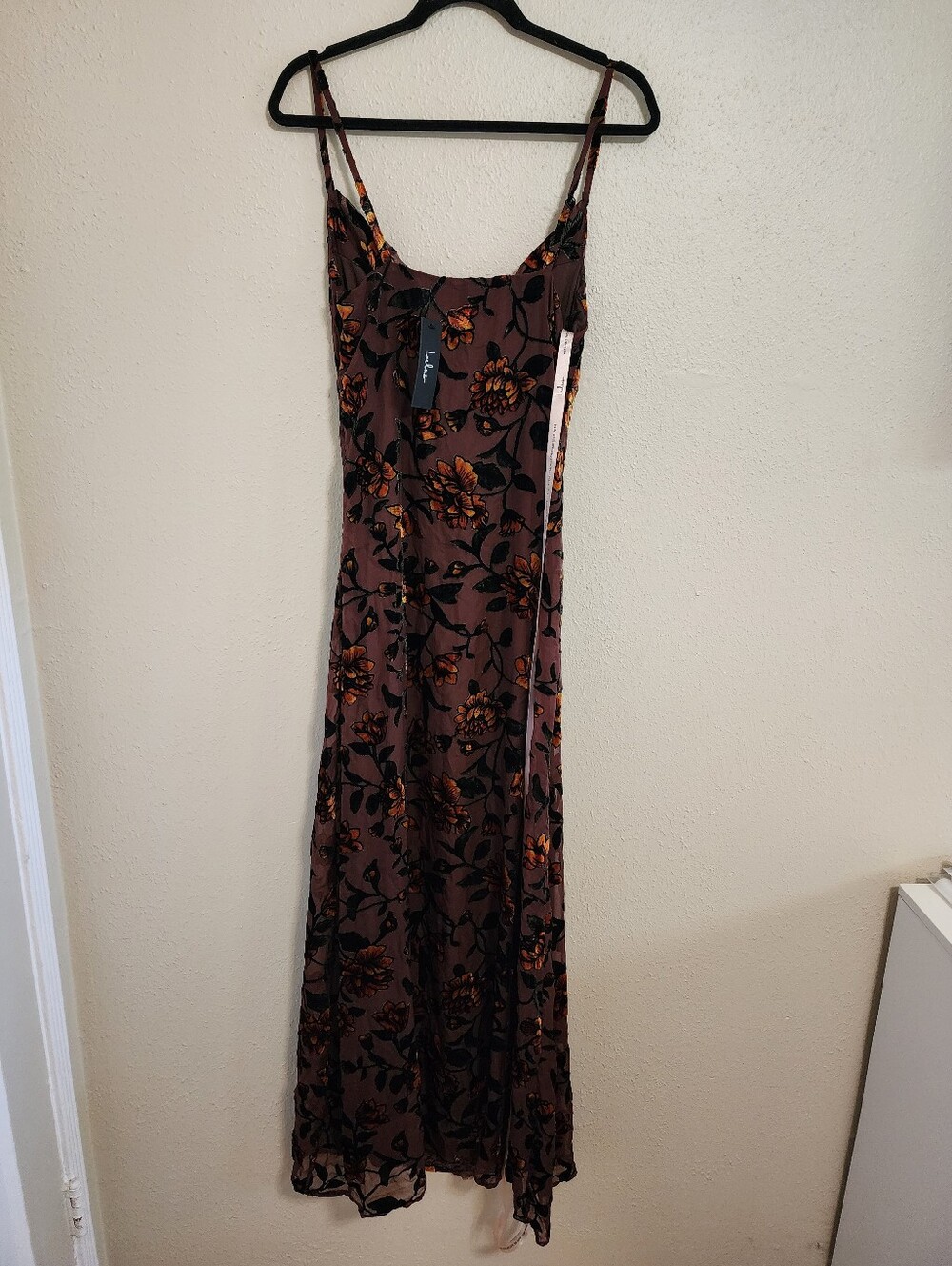 Lulus Romance in the Making Plum Purple Floral Print Velvet Maxi Dress Wedding - Picture 8 of 9